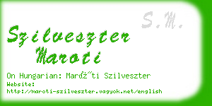 szilveszter maroti business card